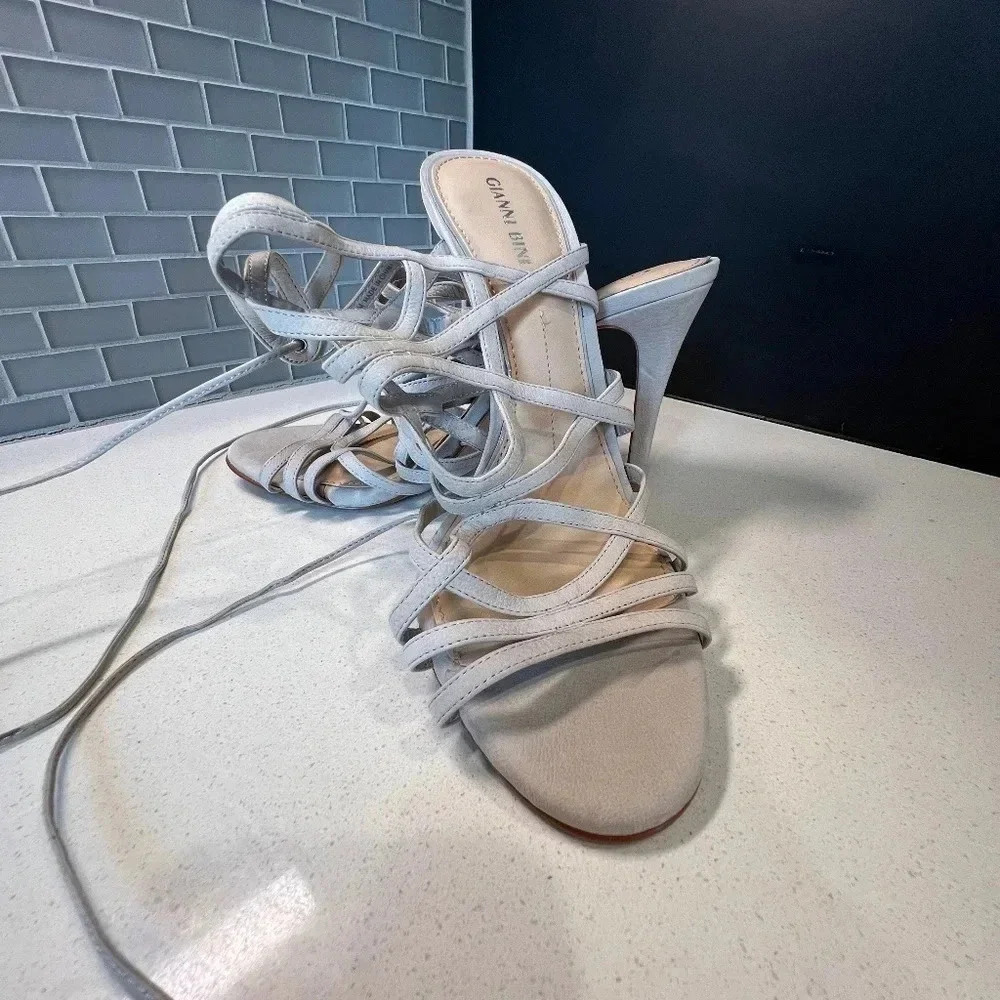 Gianni Bini Tan Strap Heel Sandals Size 10